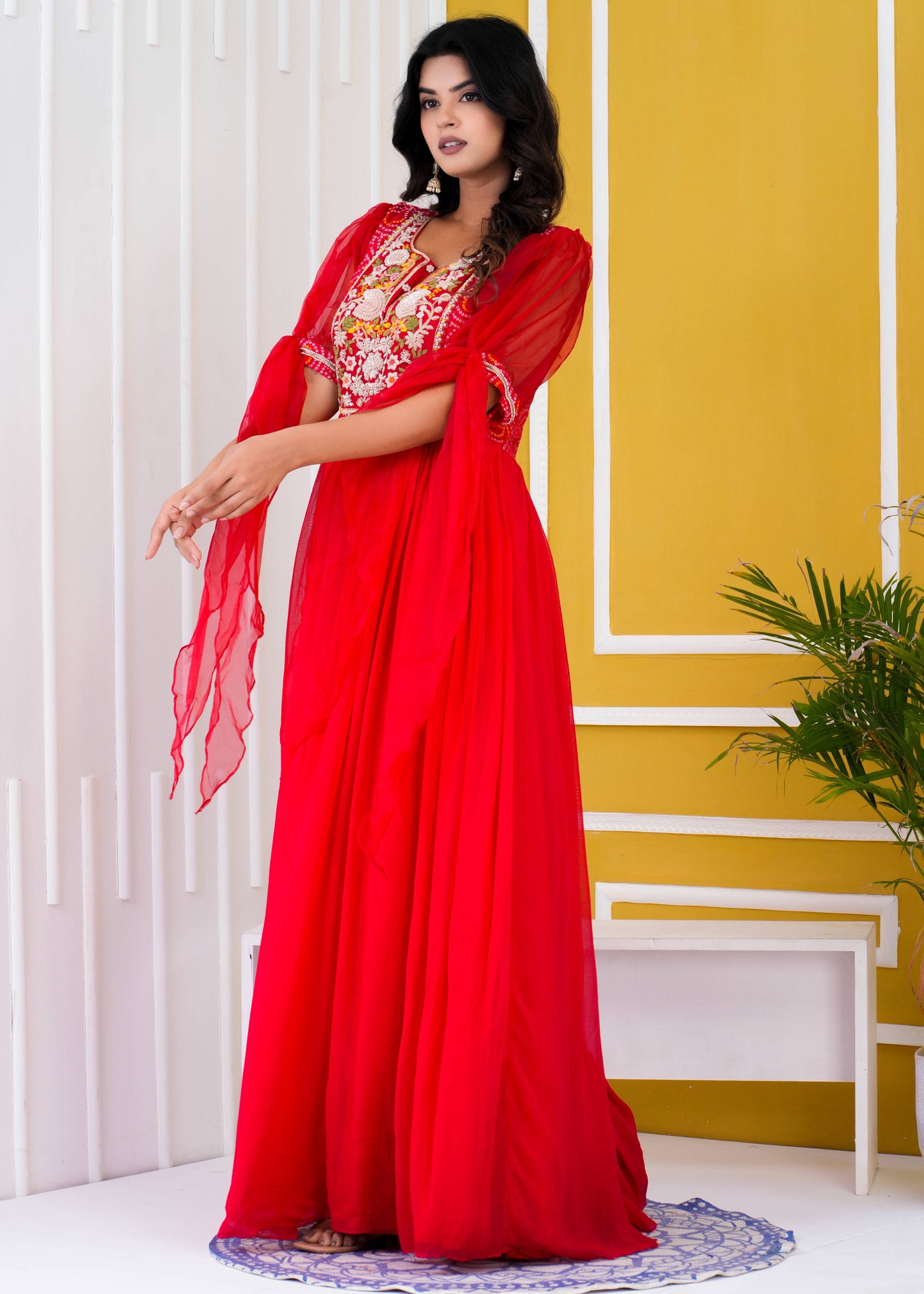 Pure Chinon Long Gown. OM93300