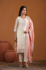 Chanderi Kurti with pant and Dupatta. OM91970GB