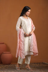 Chanderi Kurti with pant and Dupatta. OM91970GB