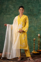 Pure Muslin kurti with pant and Dupatta OM92100GB