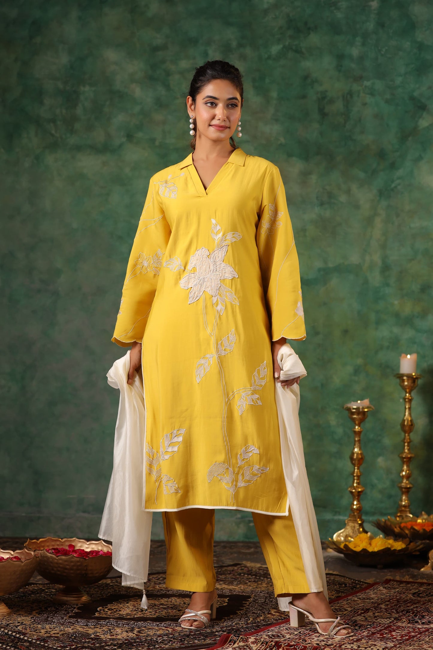 Pure Muslin kurti with pant and Dupatta OM92100GB