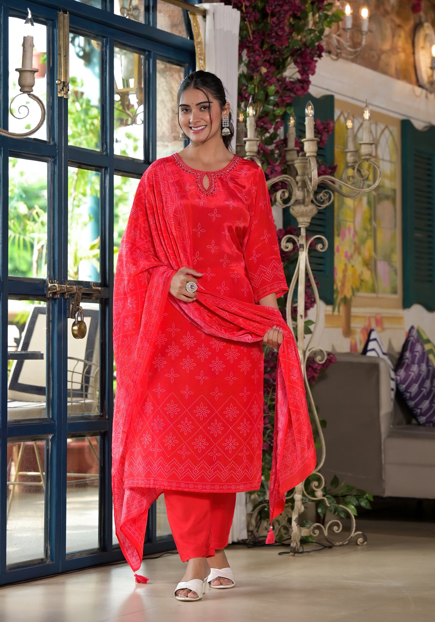 Pure Muslin kurti with pant and Dupatta M91790AUMU