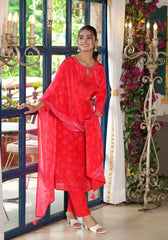 Pure Muslin kurti with pant and Dupatta M91790AUMU