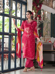 Pure Muslin kurti with pant and Dupatta M91790AUSILK