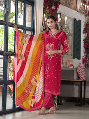 Pure Muslin kurti with pant and Dupatta M91790AUSILK