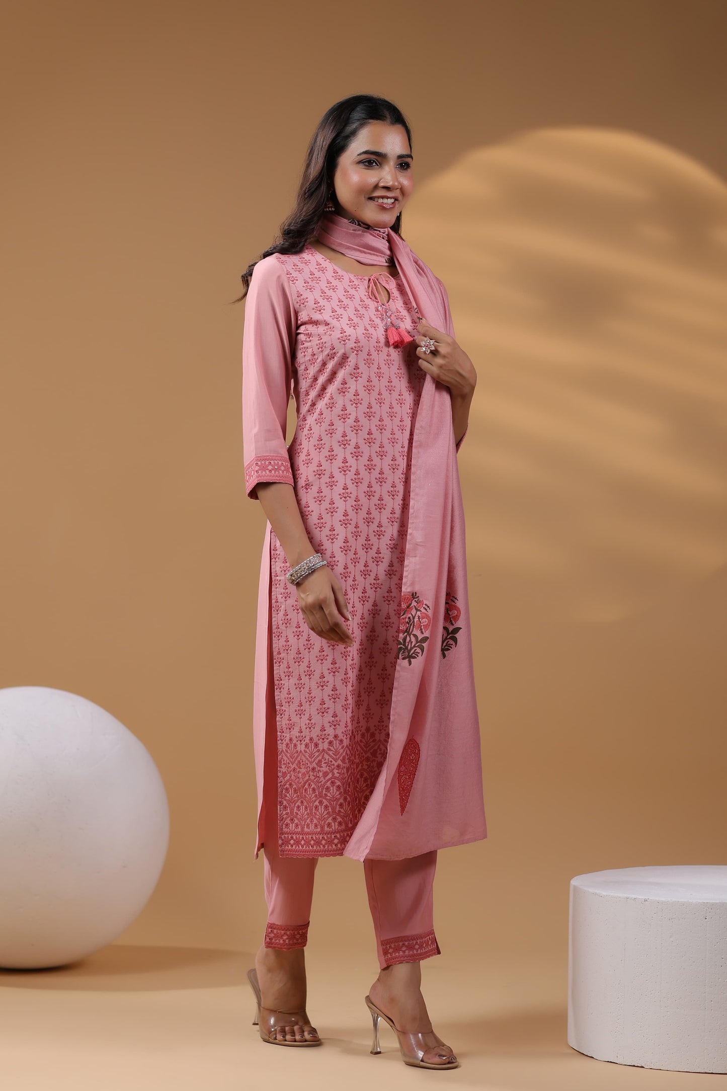 Pure Silk kurti with pant and Dupatta