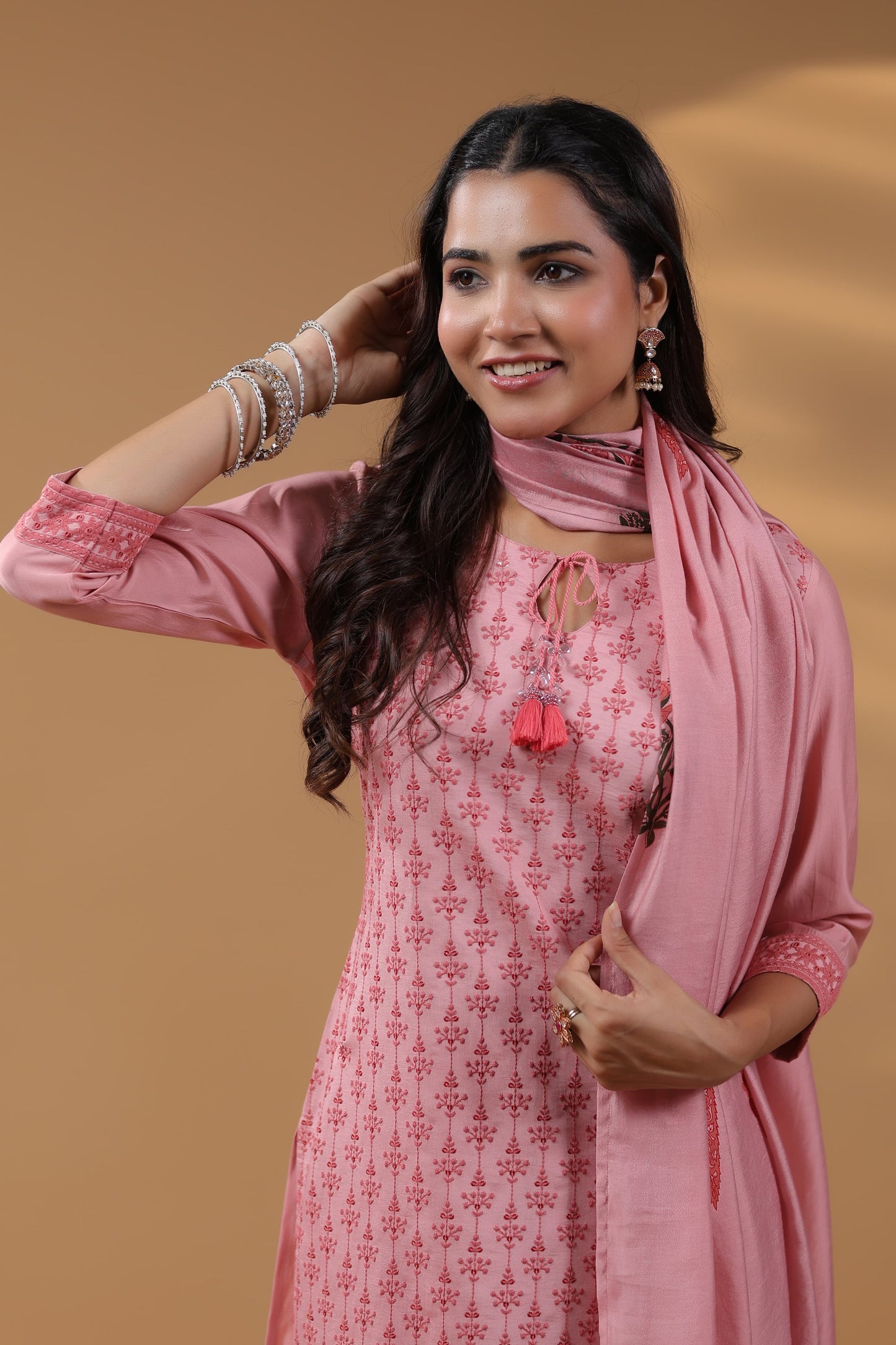 Pure Silk kurti with pant and Dupatta