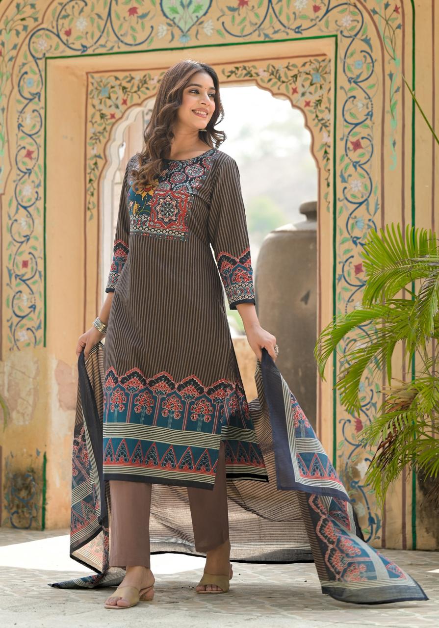 Pure Cotton kurti with pant and Dupatta