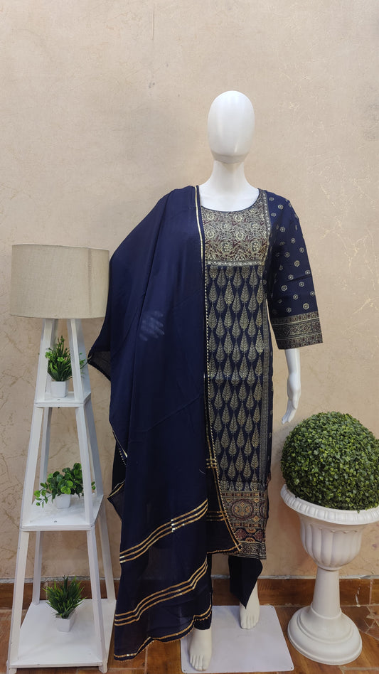 Muslin kurti with pant and Dupatta JM91195