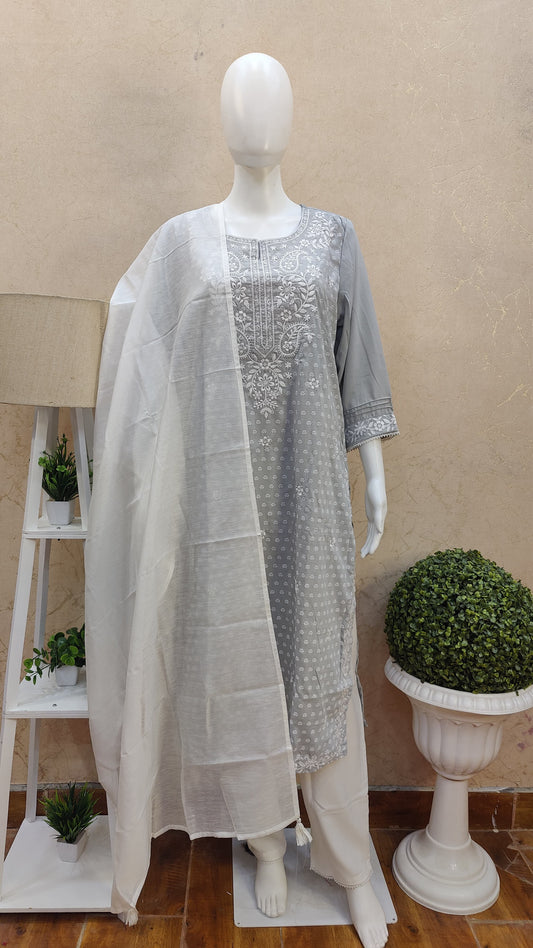 Muslin kurti with pant and Dupatta HM91425