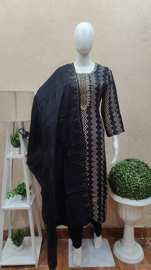 Pure Muslin kurti with pant and dupatta MUSM91850S44