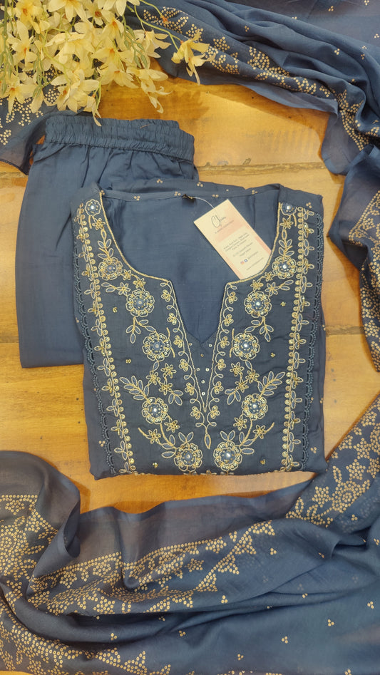 Pure Cotton kurti with pant and dupatta M91050RSP