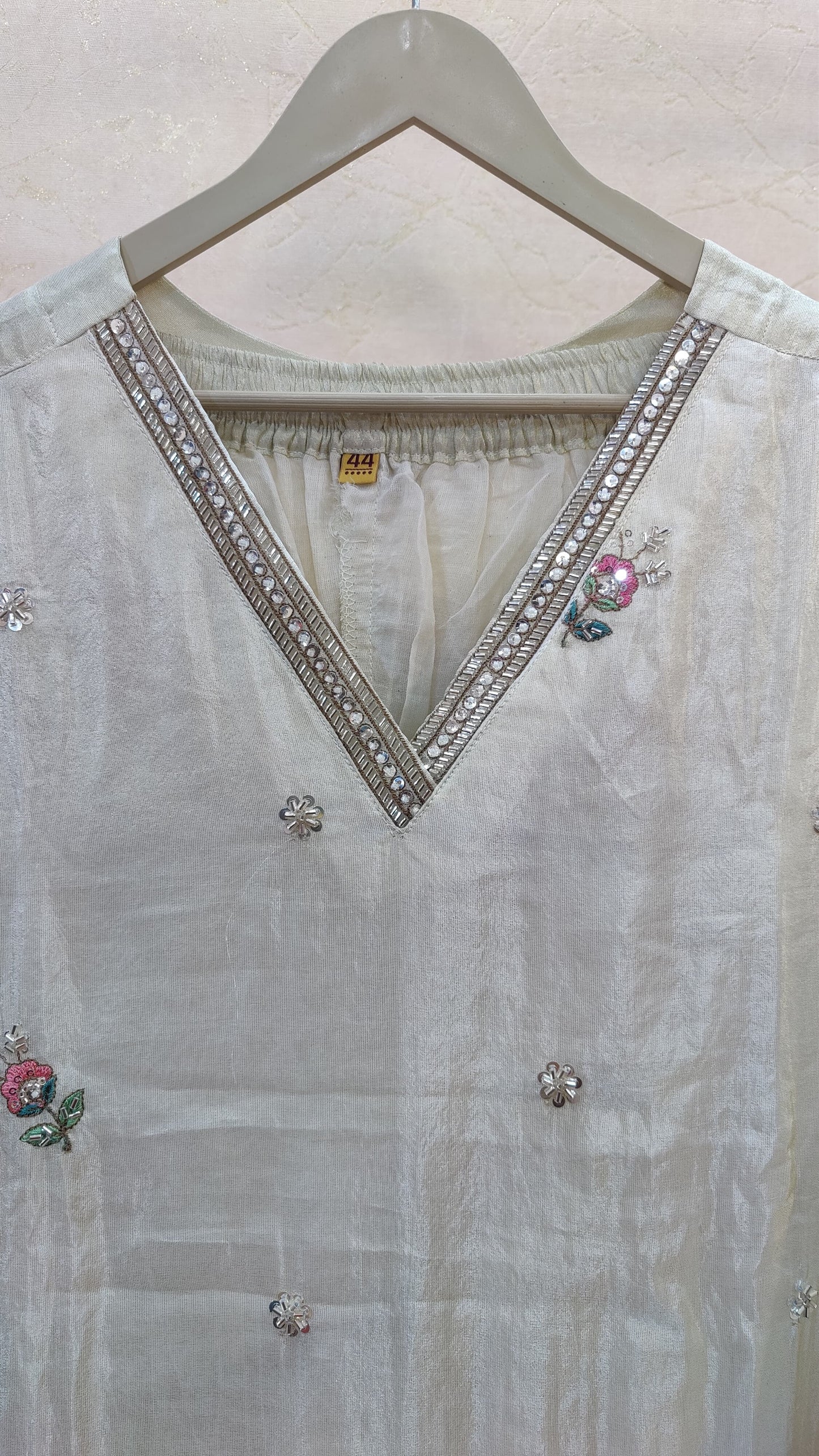 Tissue Silk Kurti with pant and dupatta set M92400AUR