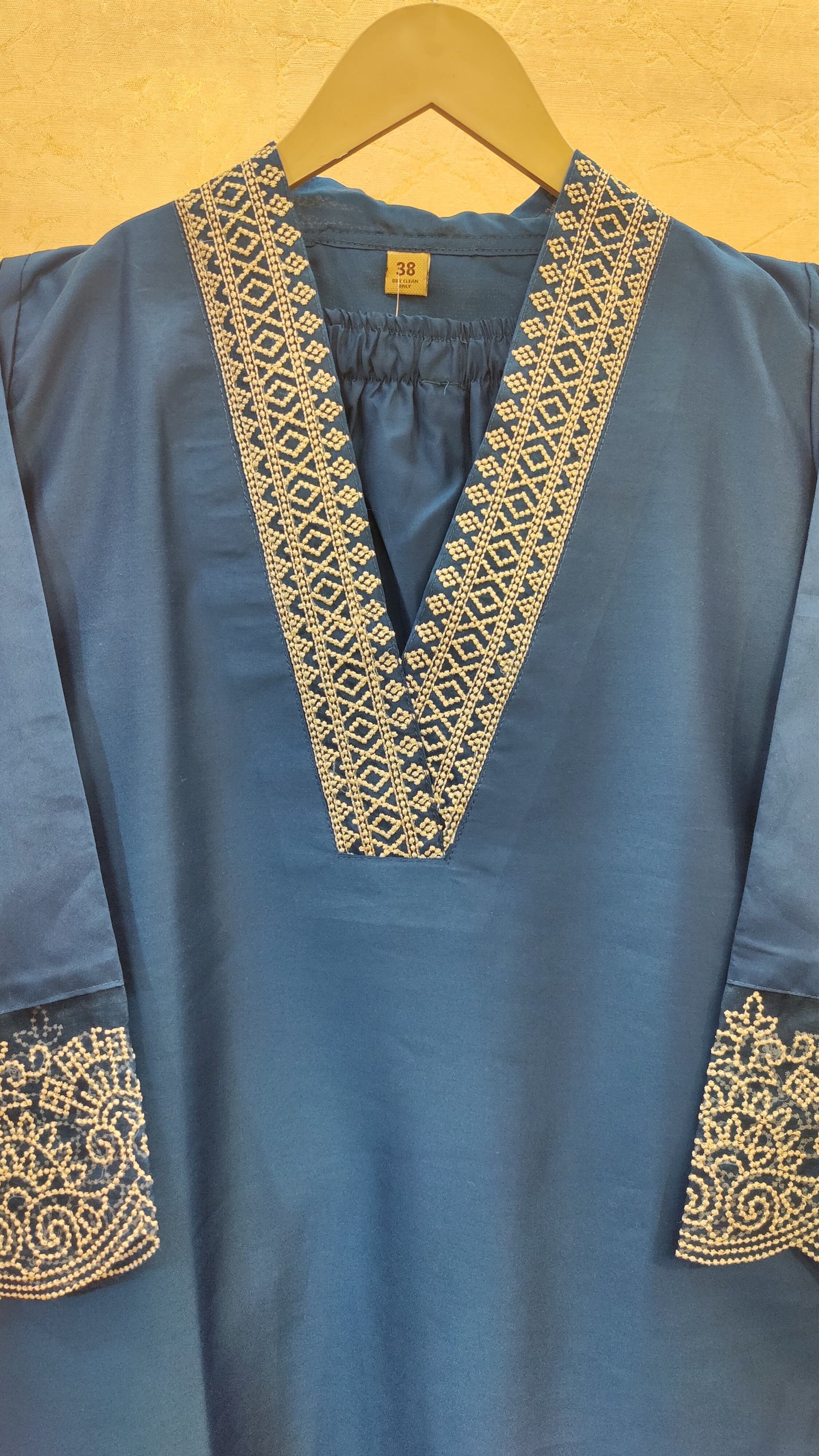 Roman Silk Kurti with pant and dupatta M91025AUR