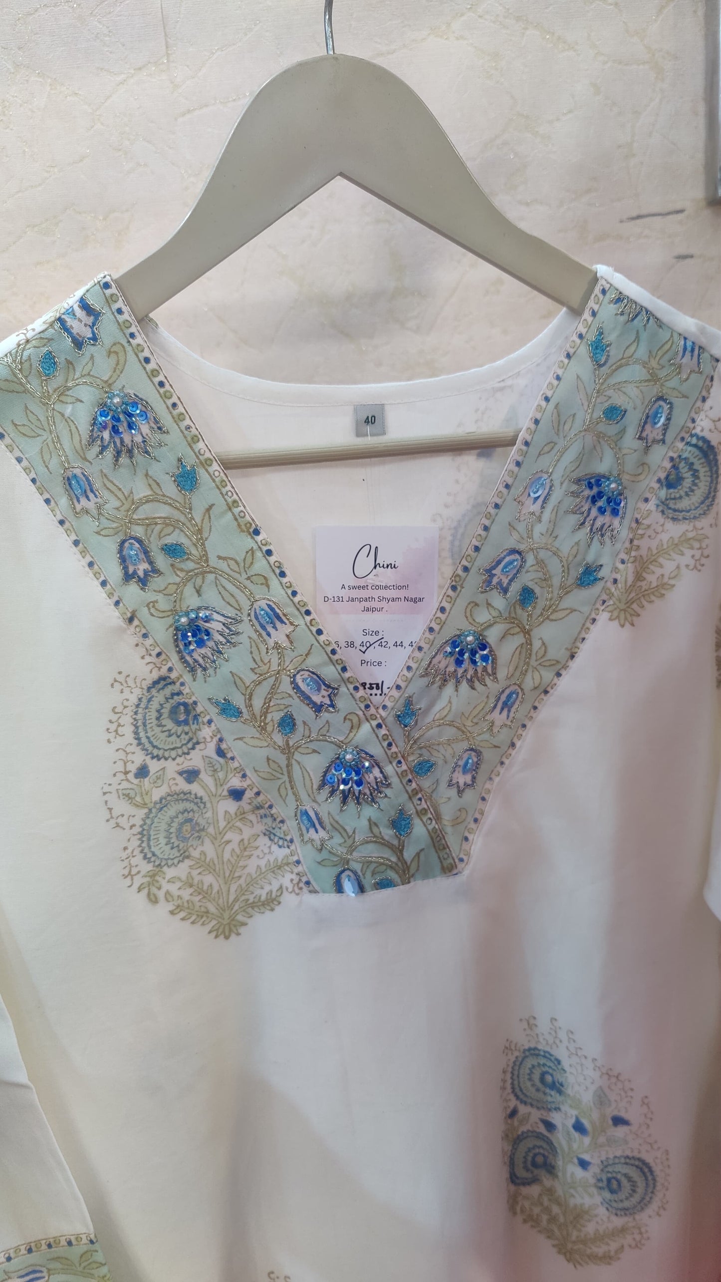 Chanderi kurti with pant and dupatta M92300/SHL