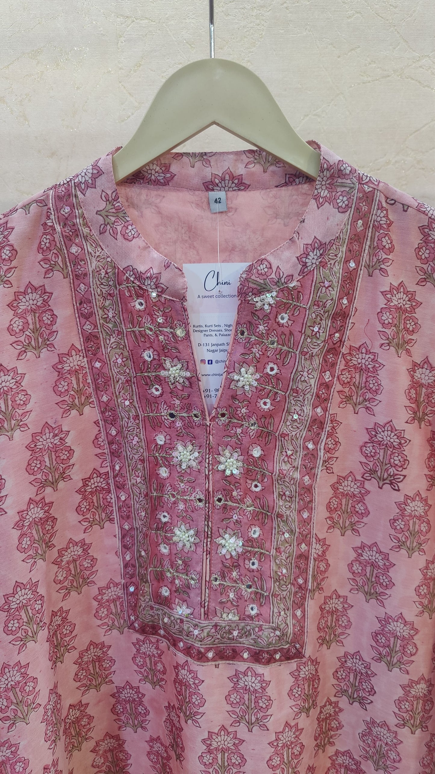 Chanderi kurti with pant and dupatta M92400/SHL