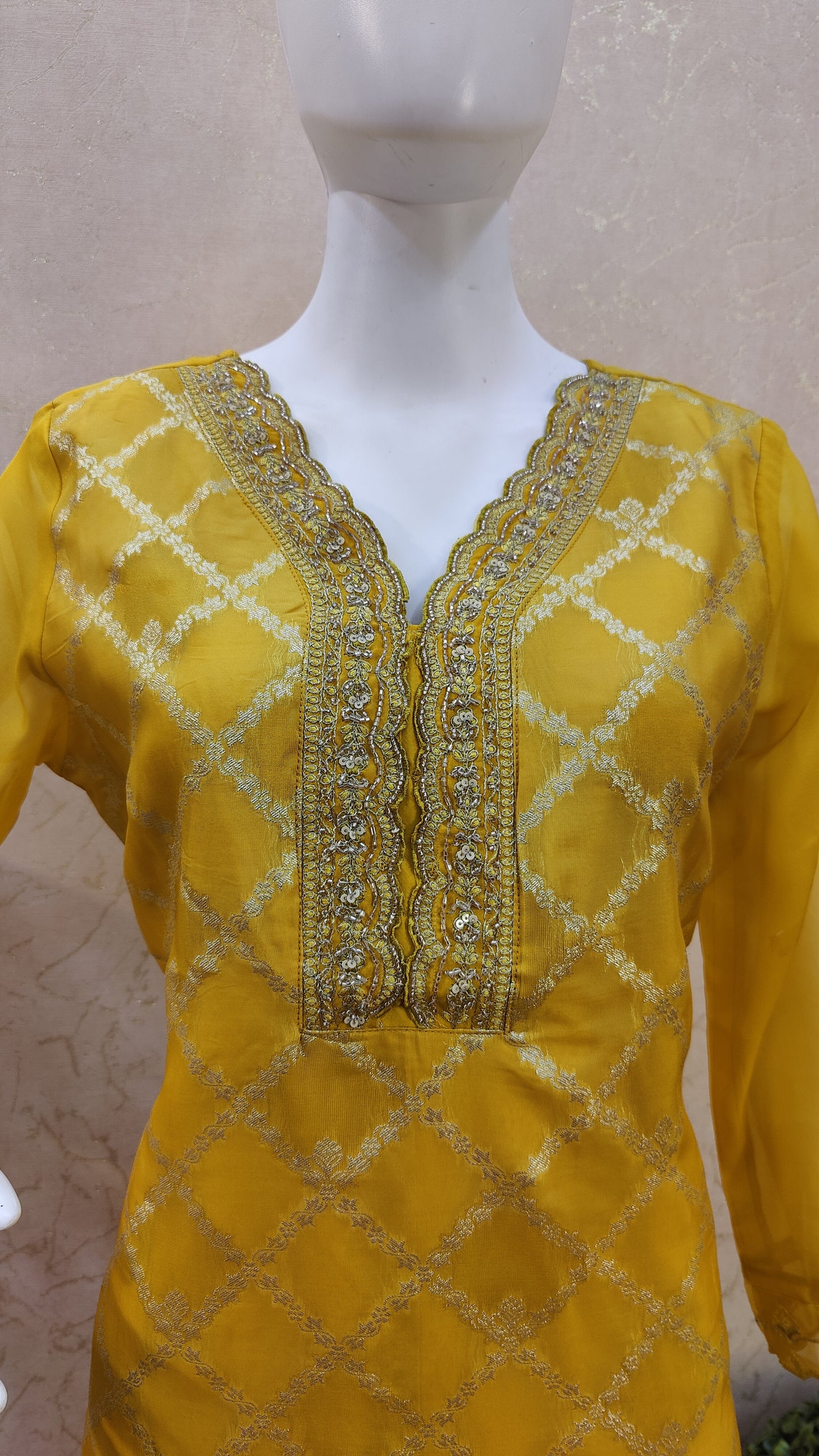 Pure Silk kurti with pant and Dupatta