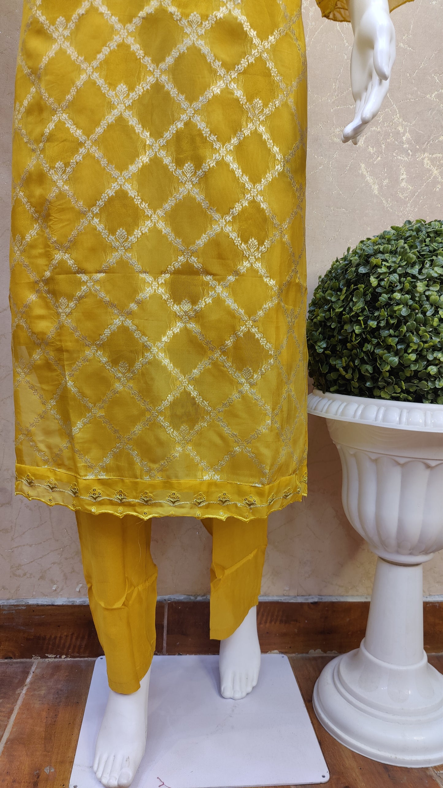 Pure Silk kurti with pant and Dupatta