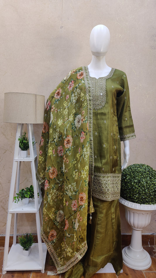 Pure Silk Sharara Set