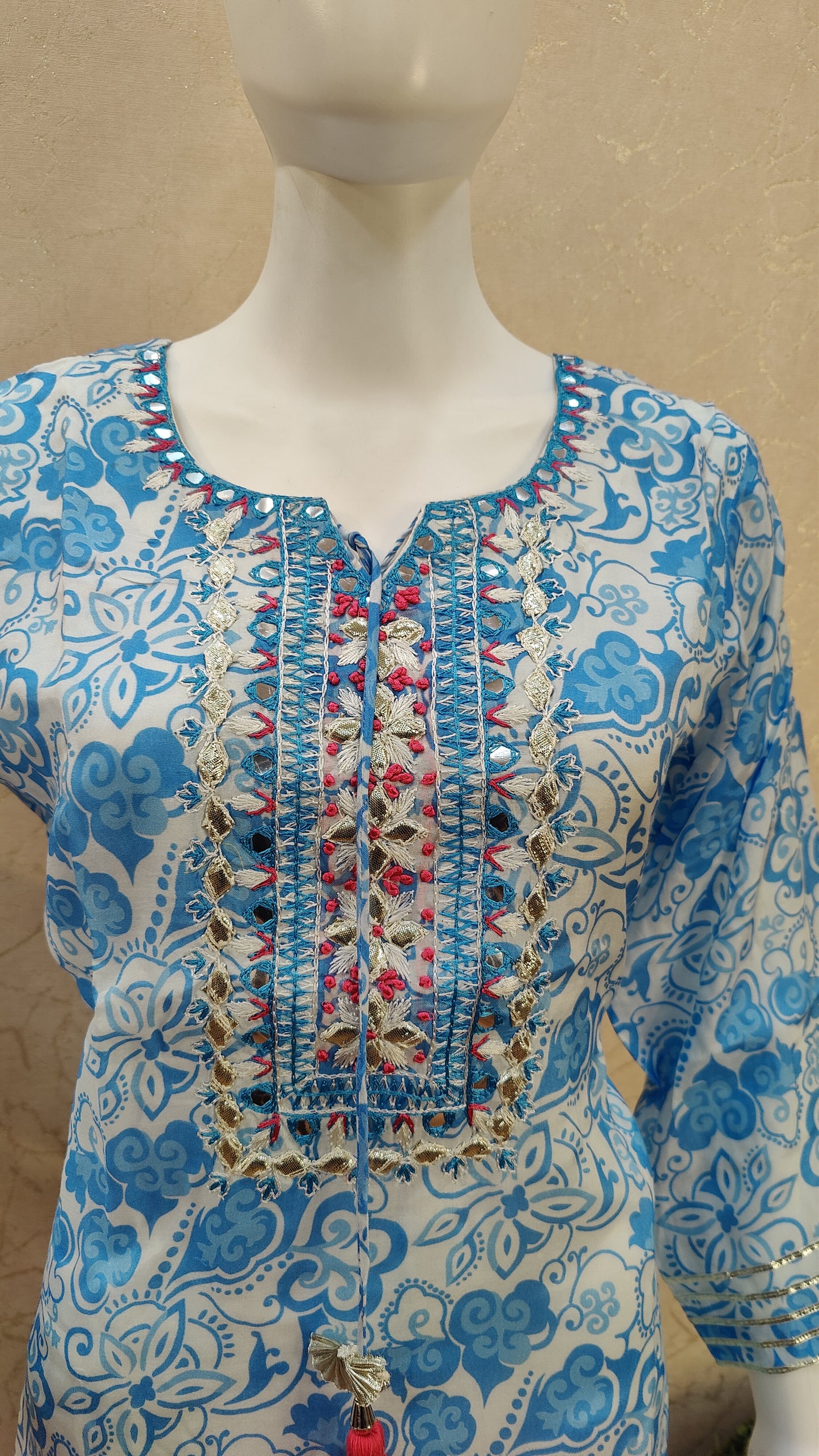 Pure Muslin kurti with pant and dupatta JM92300