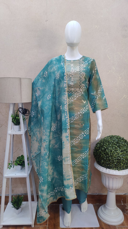 Muslin Kurti with Pant and Dupatta MUSM91500S44