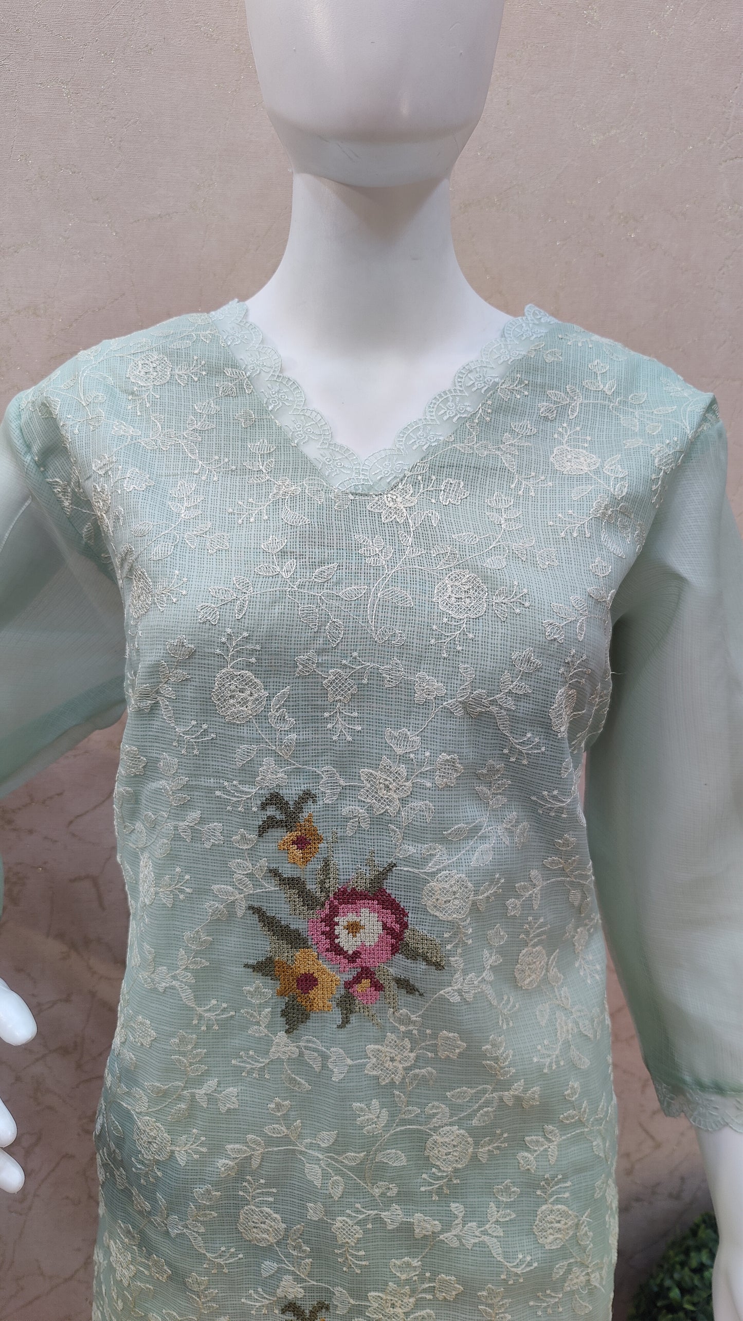 Kota Doriya kurti with pant and dupatta