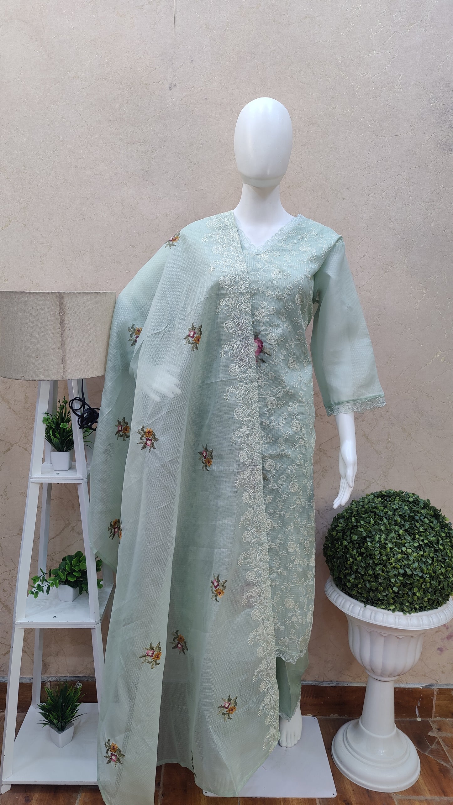 Kota Doriya kurti with pant and dupatta