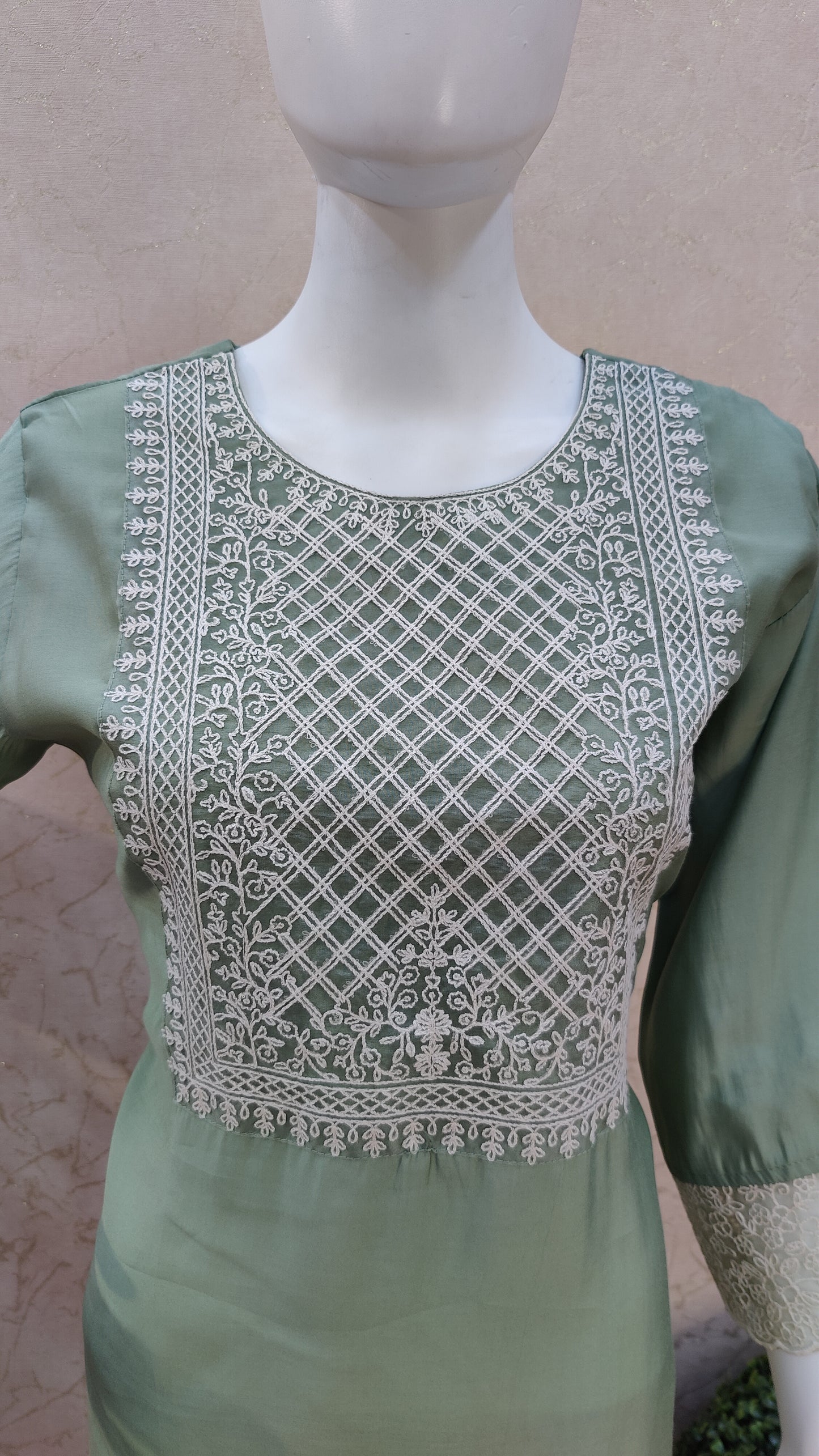 Silk kurti with pant and dupatta