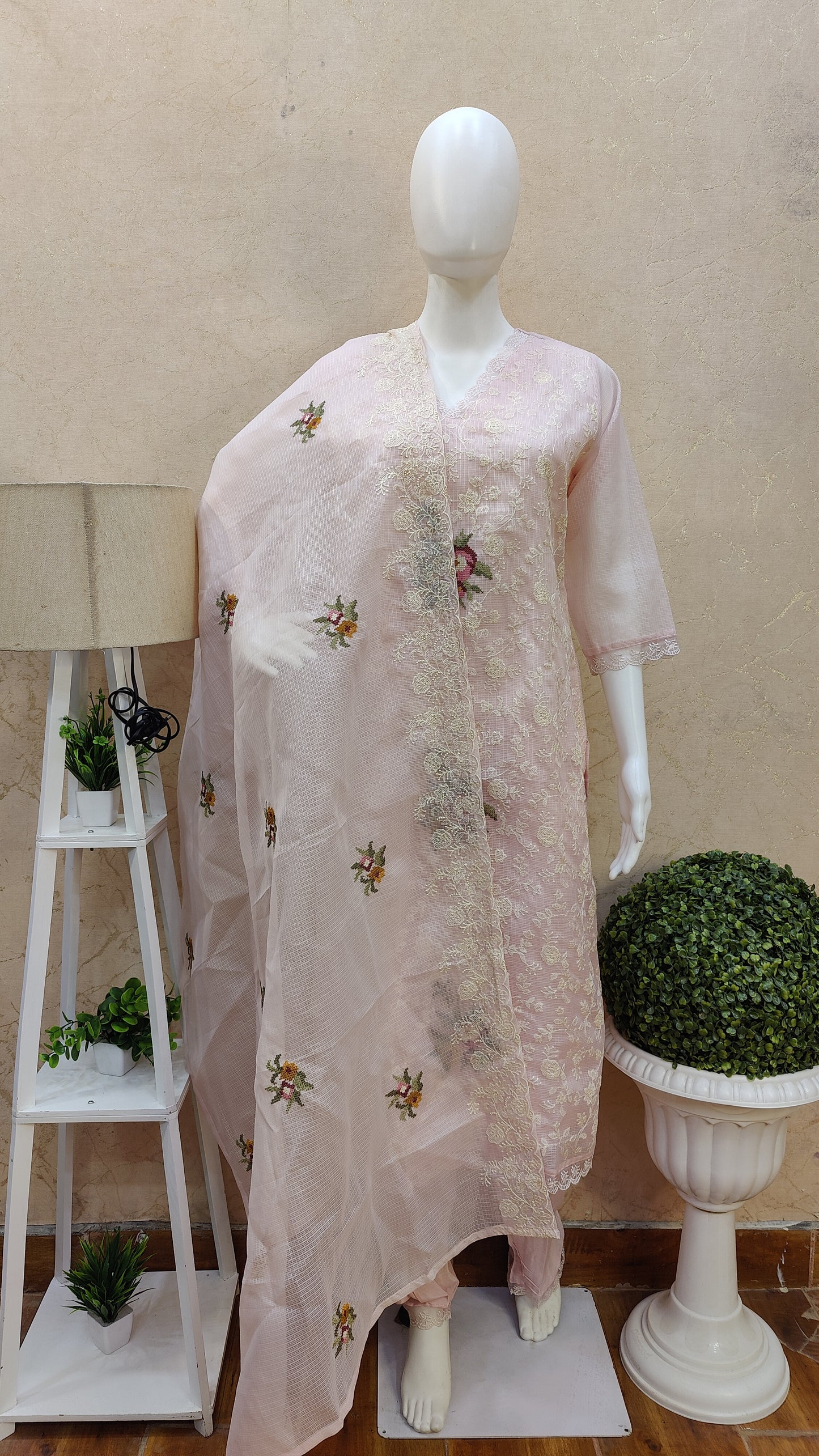 Kota Doriya kurti with pant and dupatta