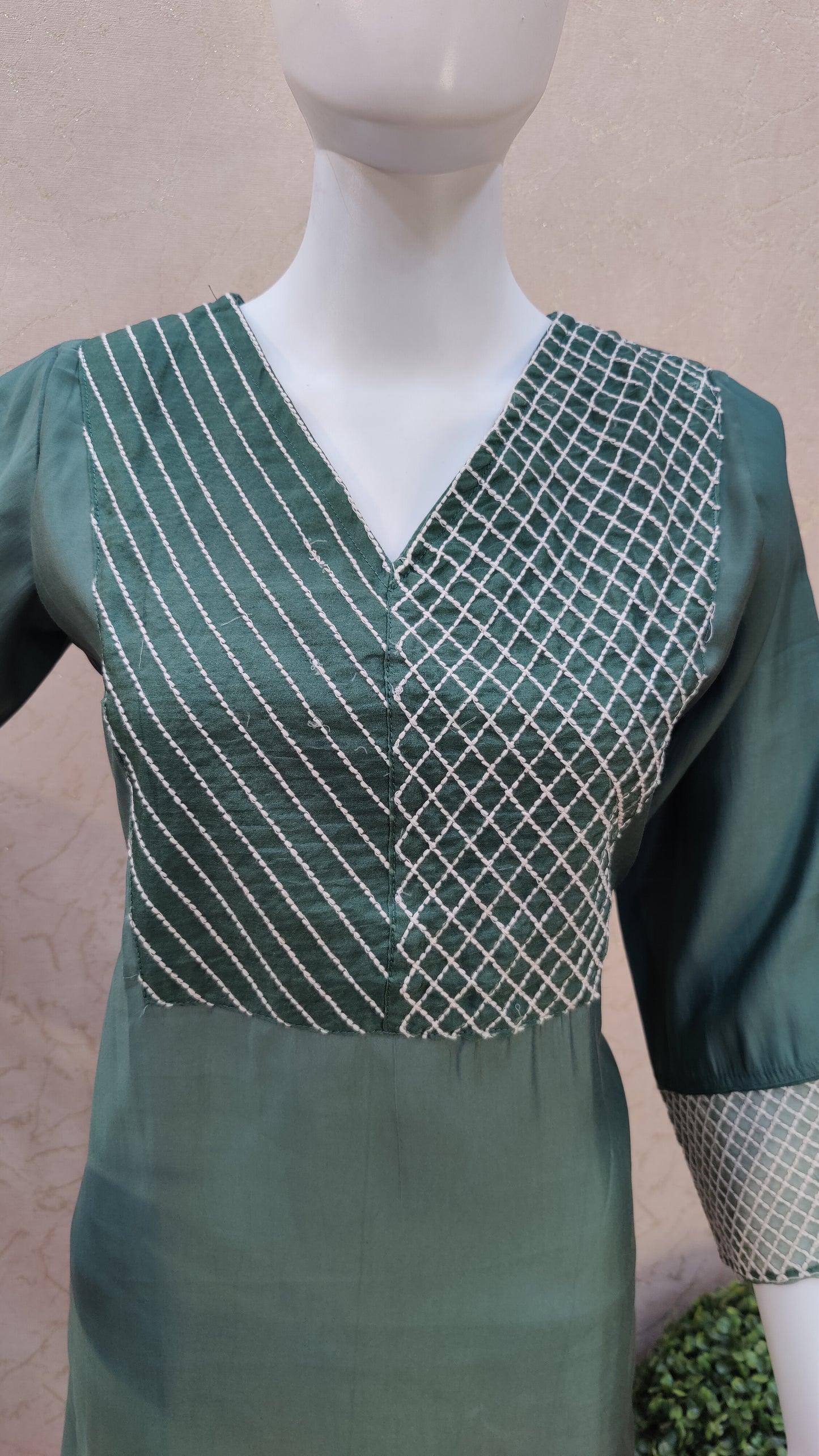 Silk kurti with pant and dupatta