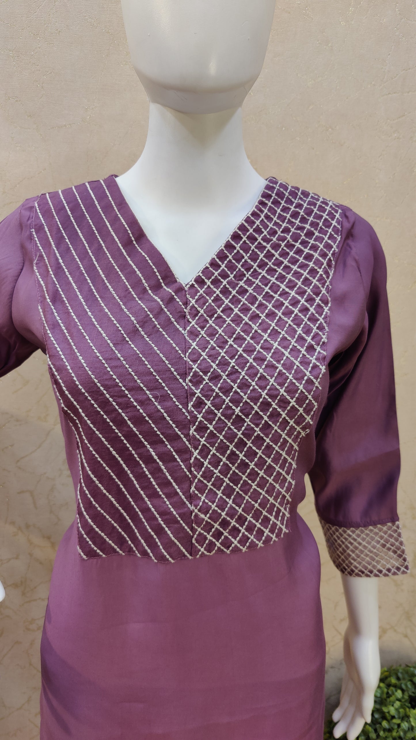 Silk kurti with pant and dupatta