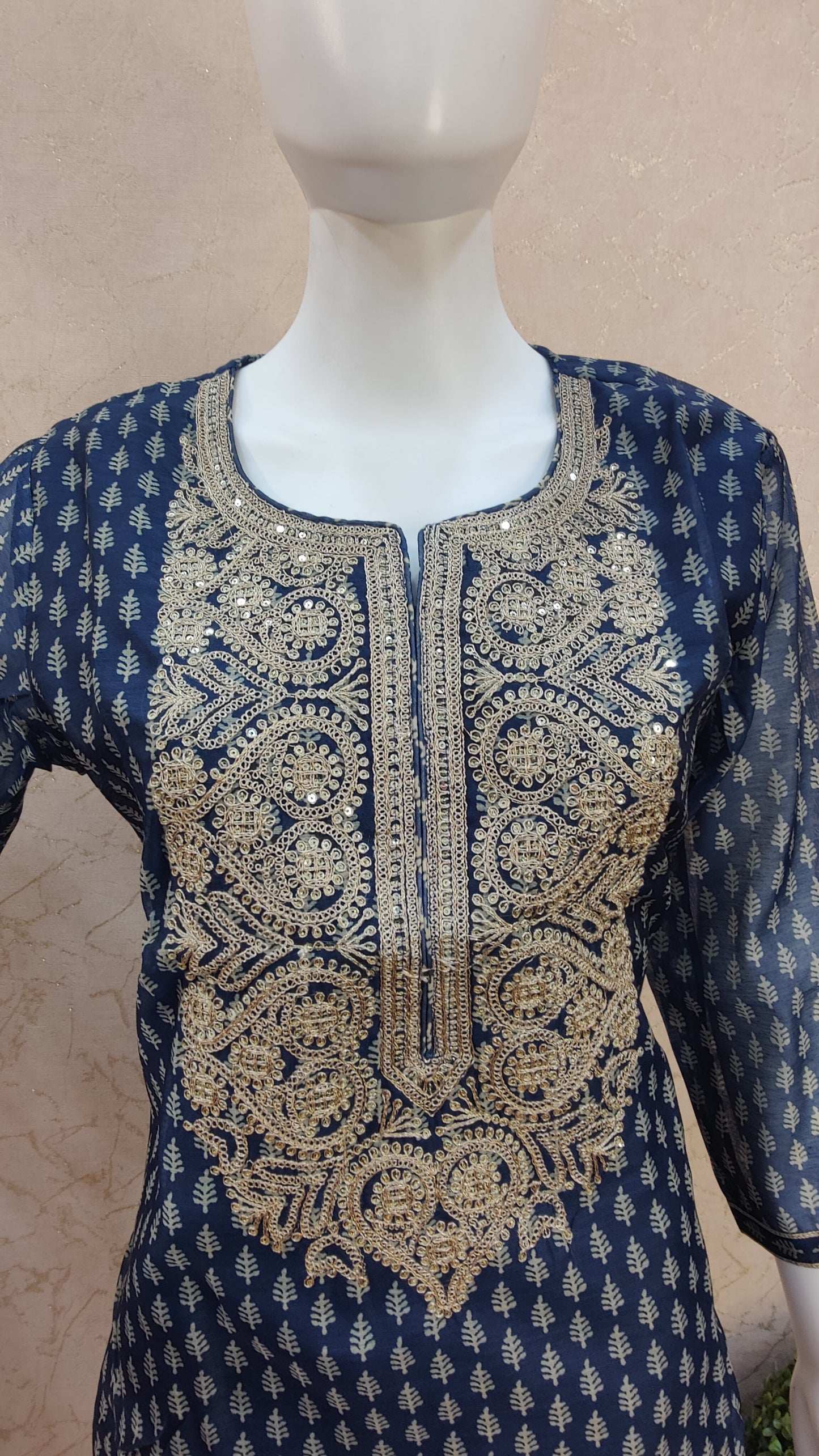 Chanderi kurti with pant and dupatta MUSM91500S42