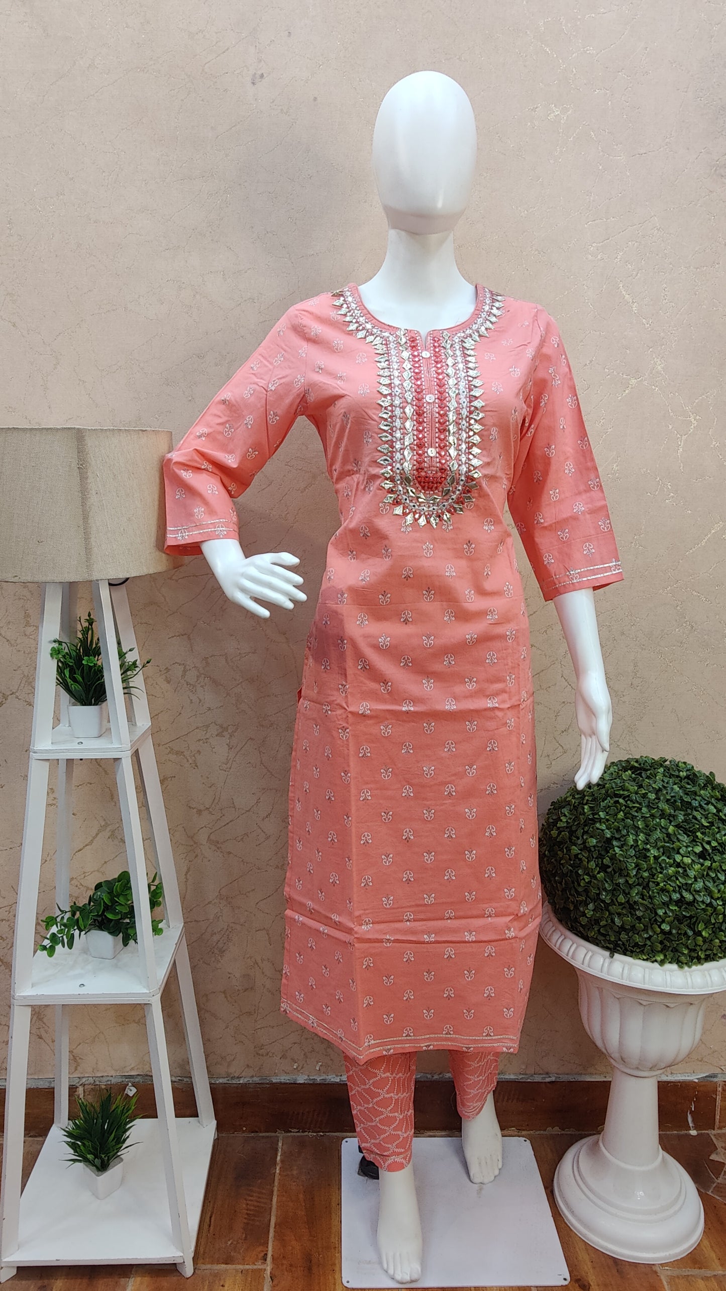 Pure Cotton kurti with pant and dupatta COTM91195S38