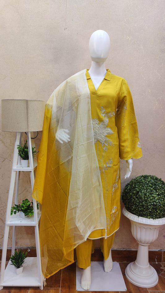 Pure Muslin kurti with pant and Dupatta M92100GB