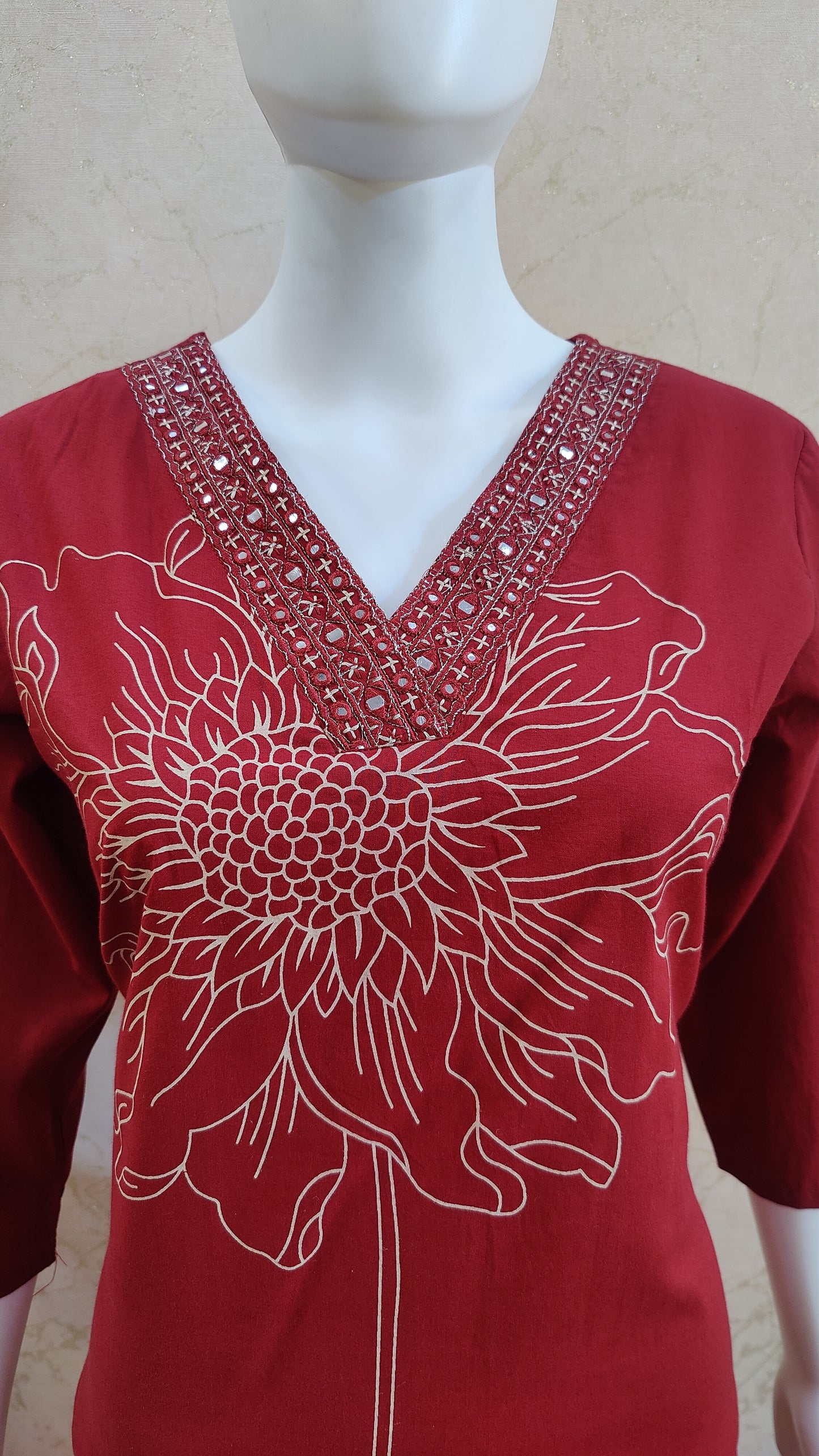 Pure Cotton Kurti with pant and dupatta M9920AUR