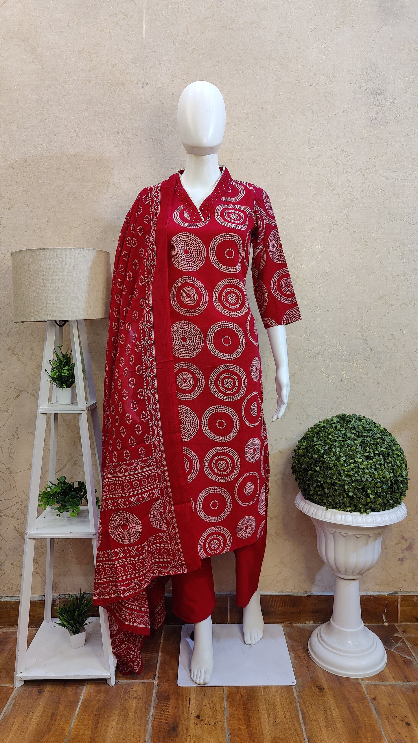 Pure Cotton Kurti with pant and dupatta M8895AUR