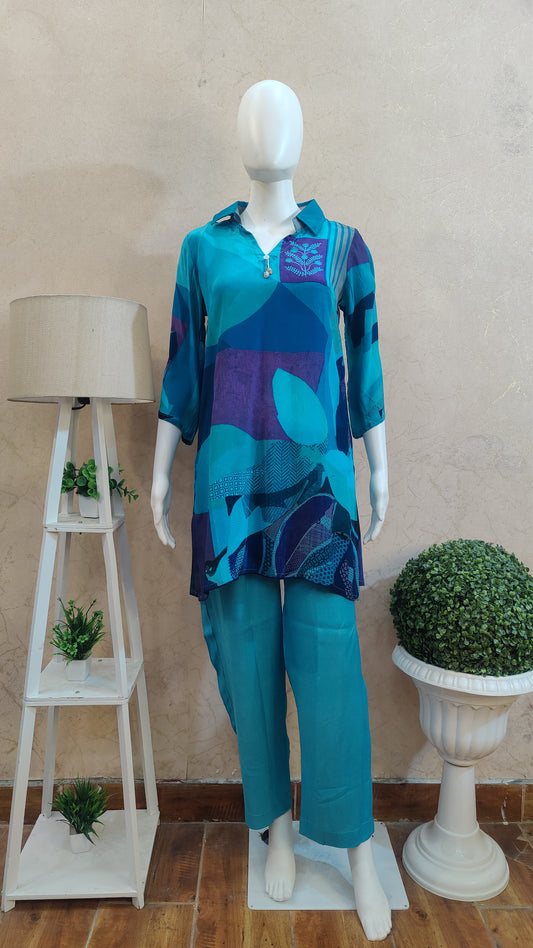 Pure Crape Co-ord Set M91195/AUR