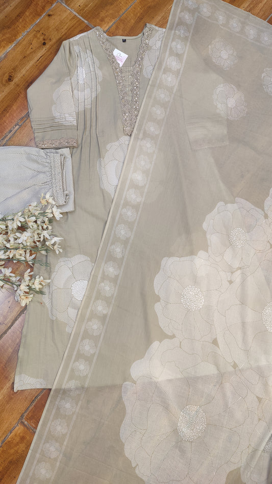 Pure Cotton kurti with pant and dupatta M91050RSP