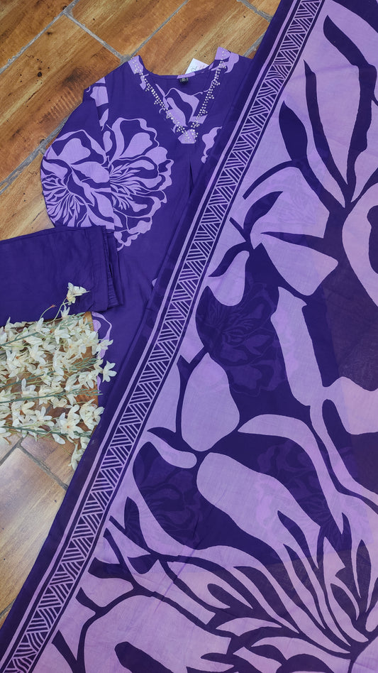 Pure Cotton kurti with pant and dupatta M8870SS