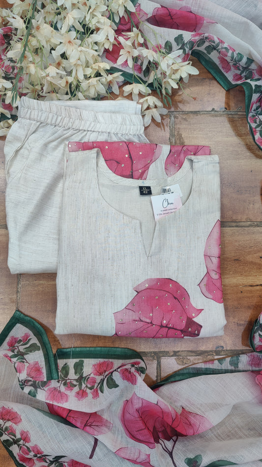 Soft Cotton Kurti with pant and dupatta M91380GB