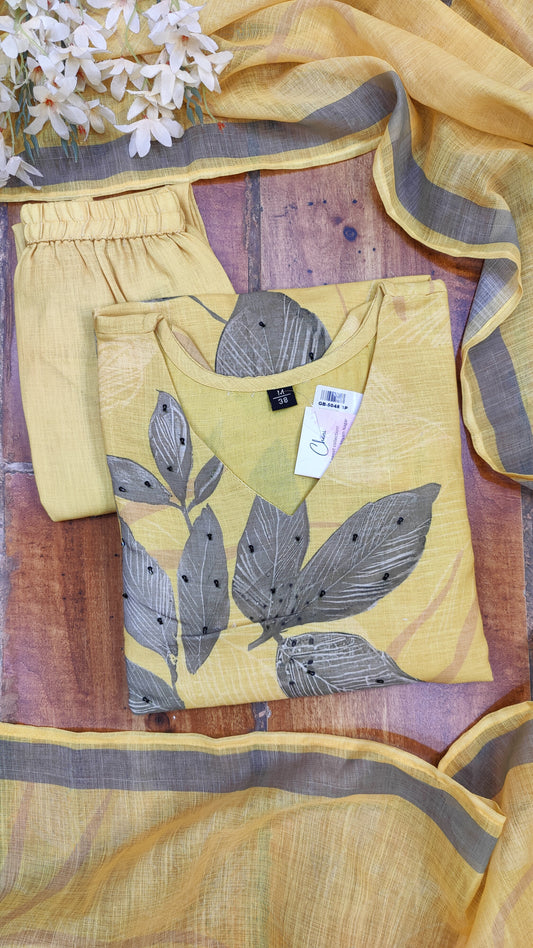 Soft Cotton kurti with pant and dupatta M91380/GB