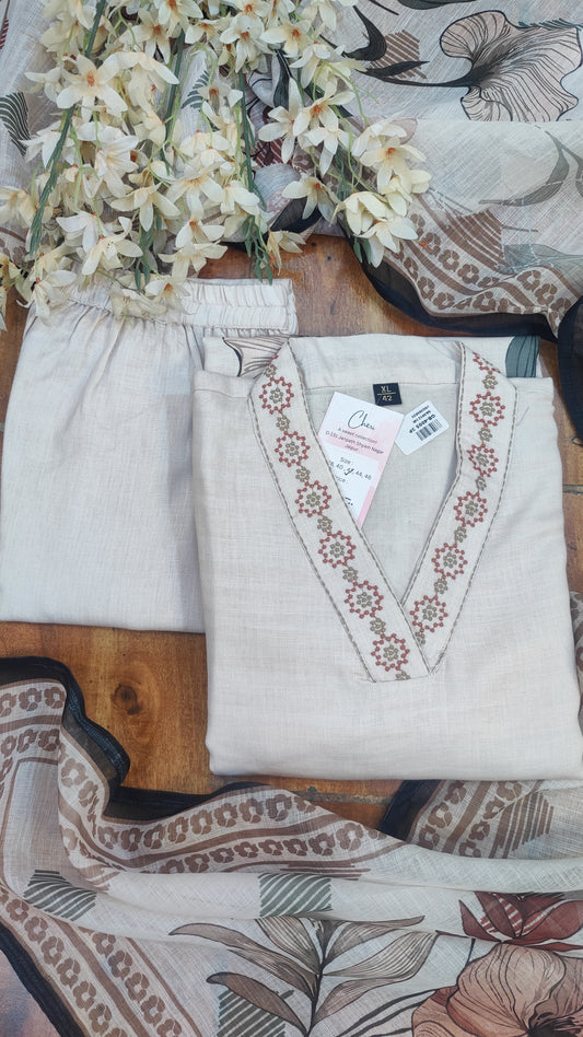 Soft Cotton kurti with pant and dupatta M91380/GB