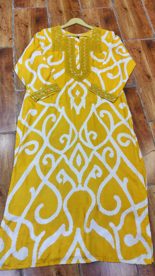Pure Muslin kurti with pant and Dupatta M91970GB