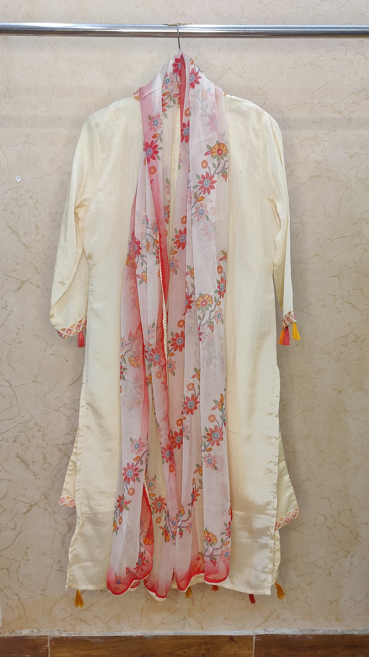 Silk Kurti With Pant And Dupatta set M91195AUR