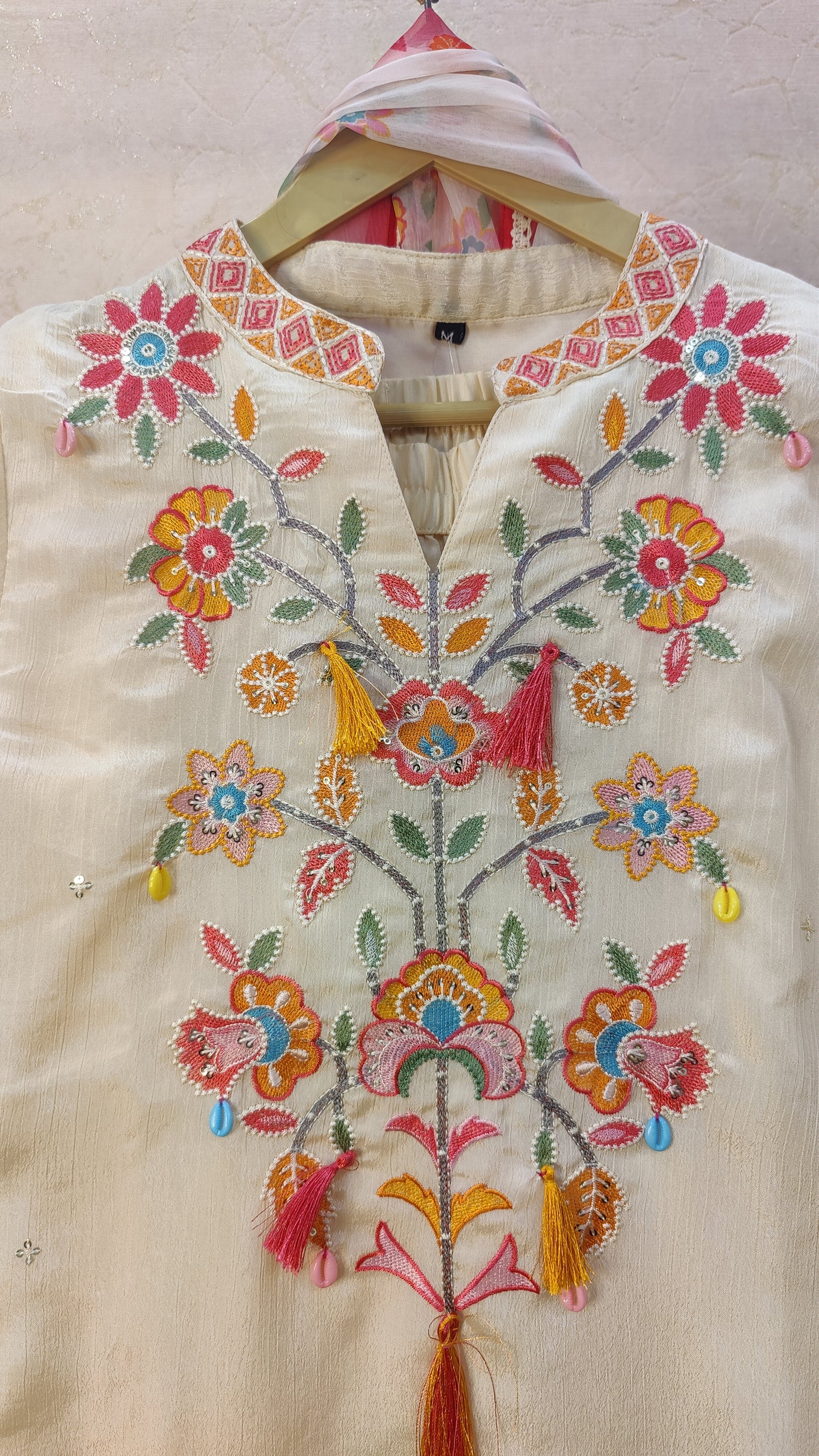 Silk Kurti With Pant And Dupatta set M91195AUR