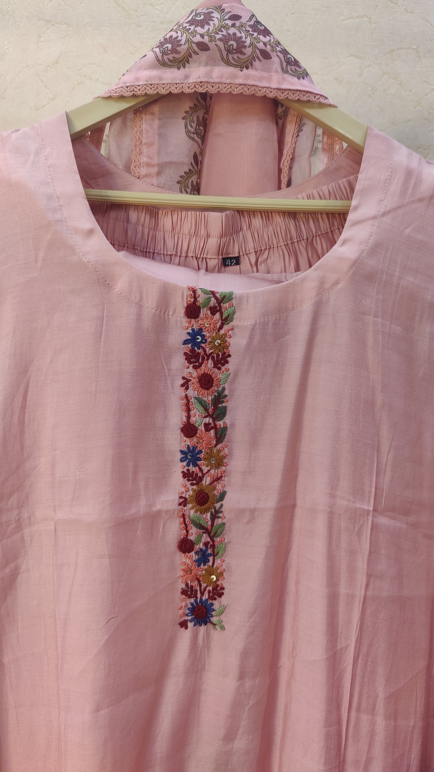 Roman Silk Kurti With Pant And Dupatta set M91125SS