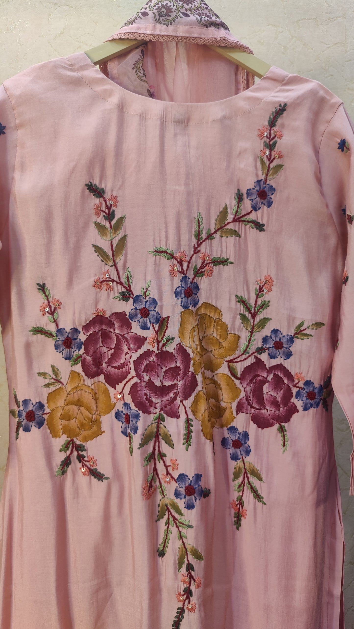 Roman Silk Kurti With Pant And Dupatta set M91125SS