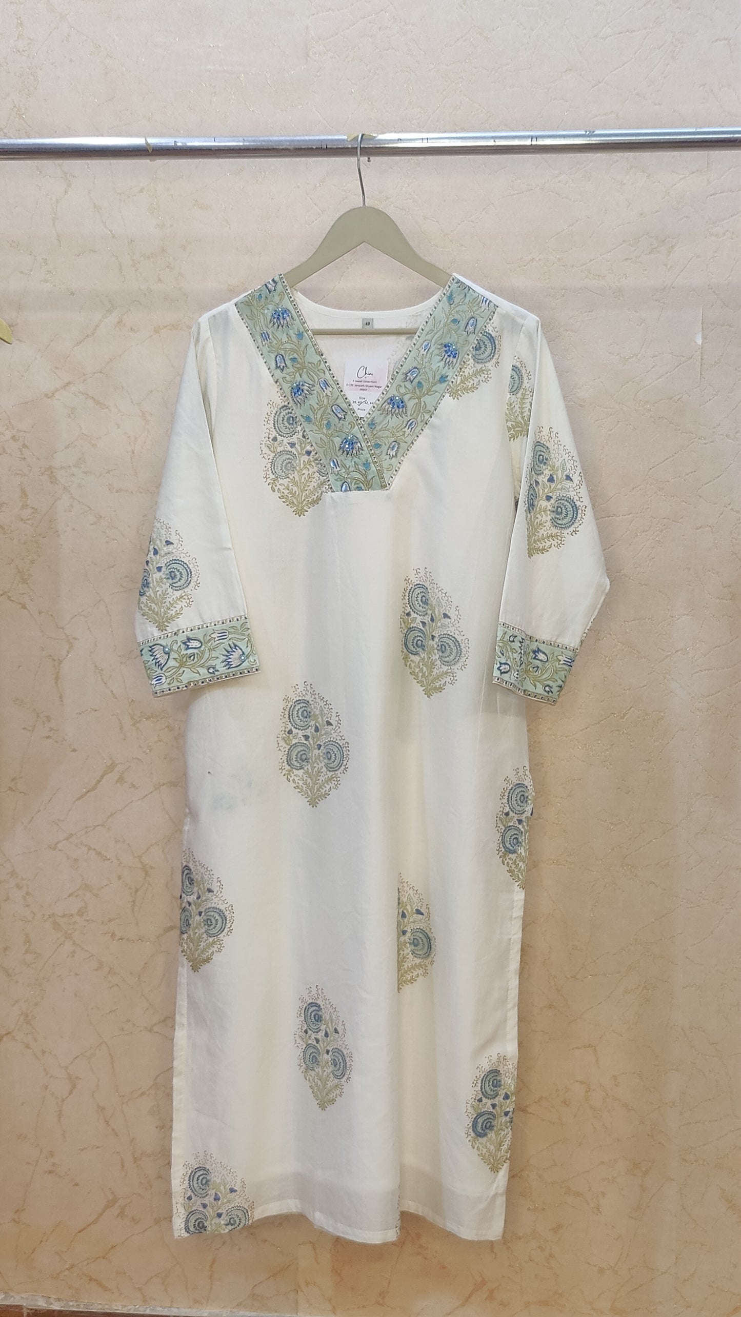 Chanderi kurti with pant and dupatta M92300/SHL