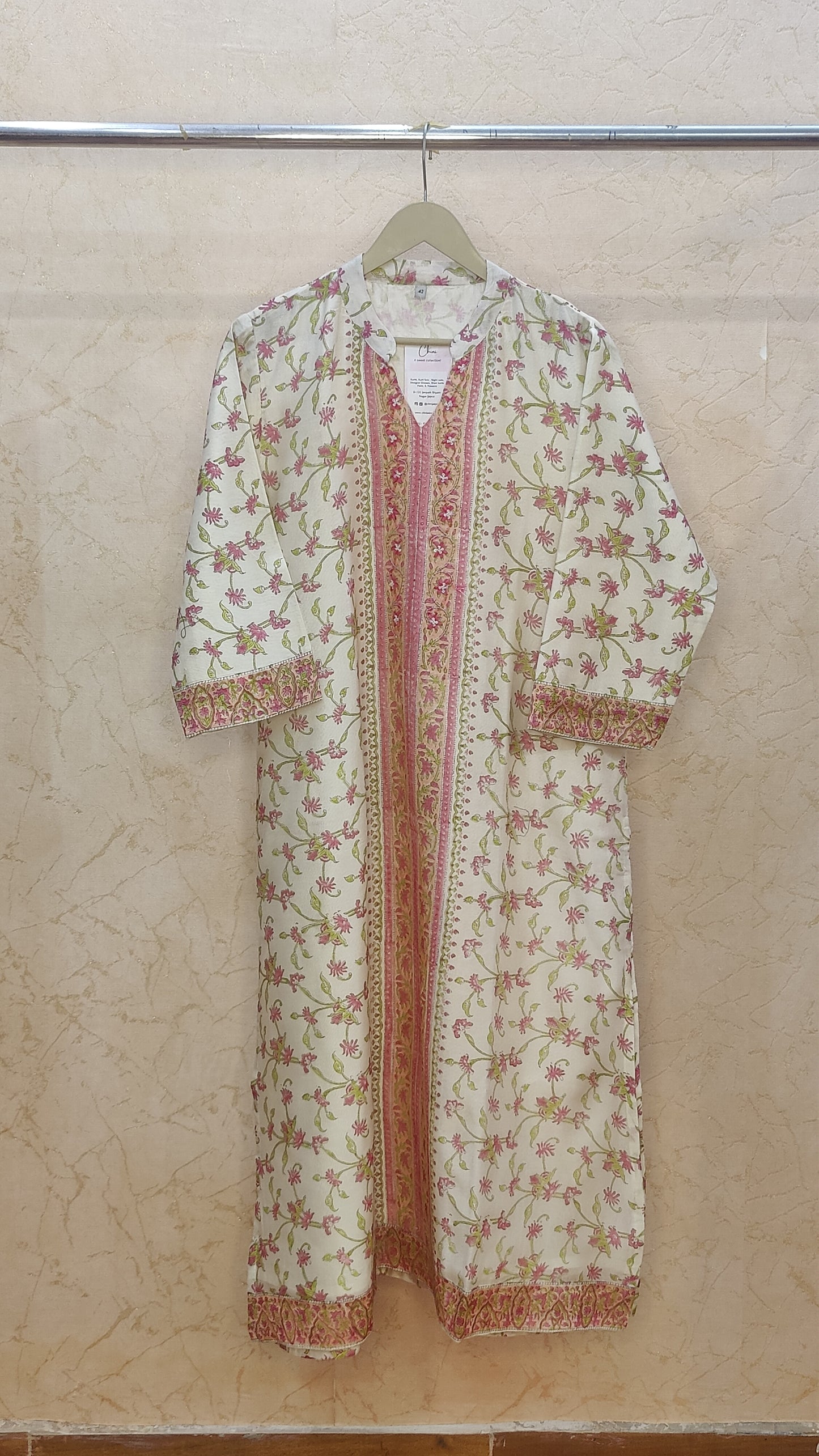 Chanderi kurti with pant and dupatta M92400/SHL