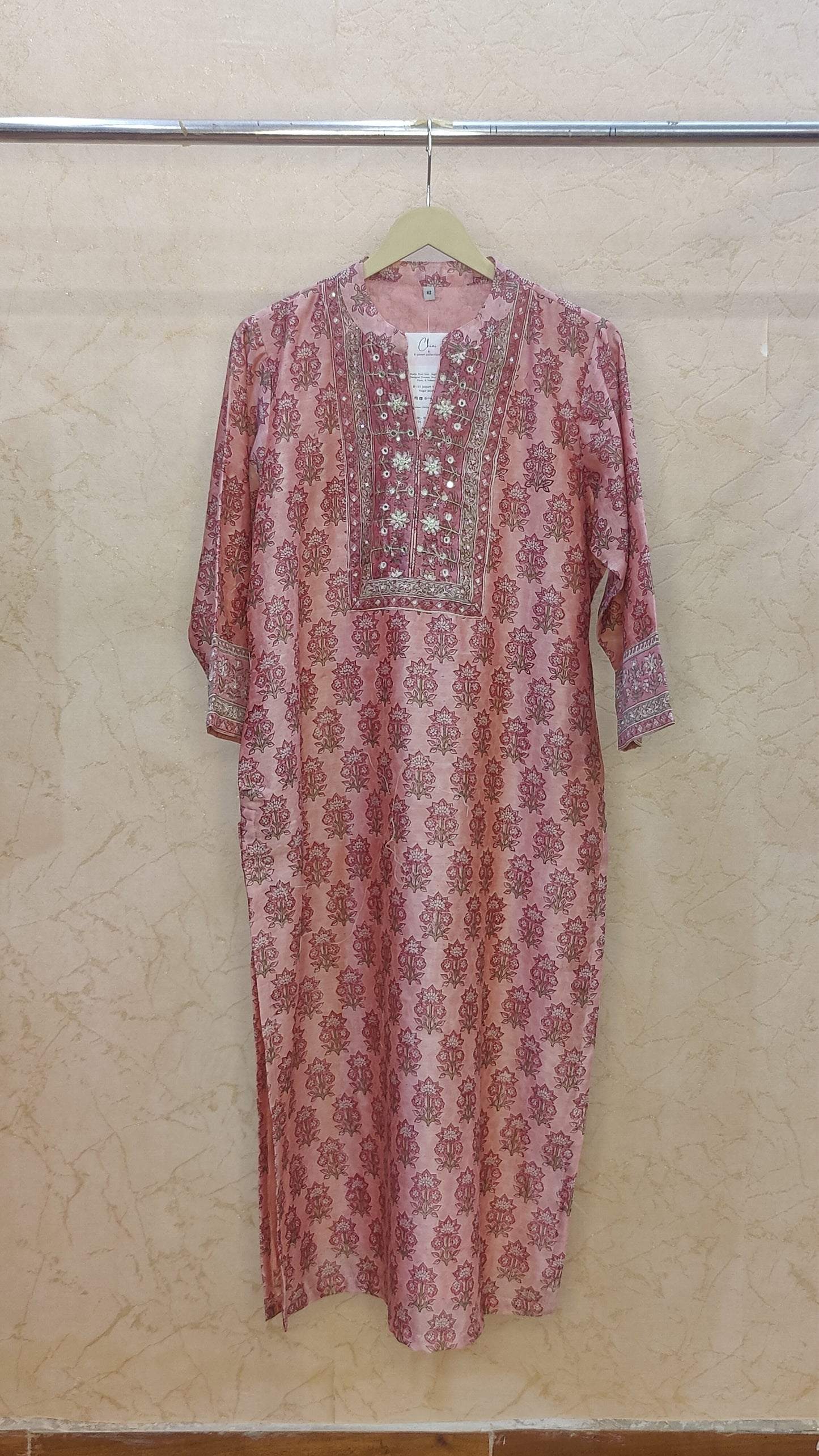 Chanderi kurti with pant and dupatta M92400/SHL
